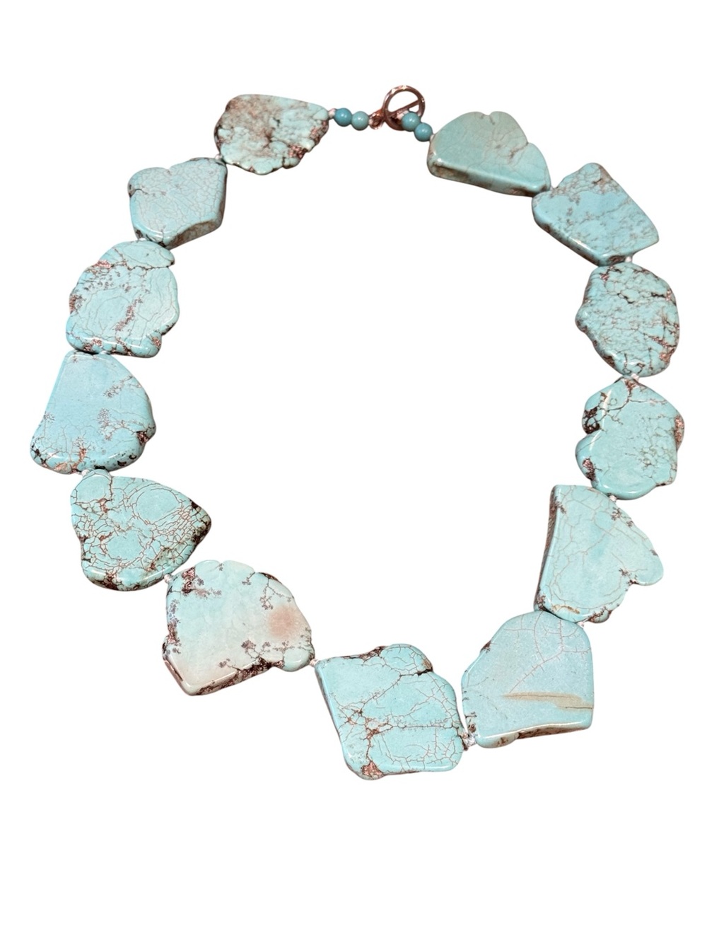 Howlite Stone Simulated Turquoise Heart Stone Necklace - Womens Jewelry